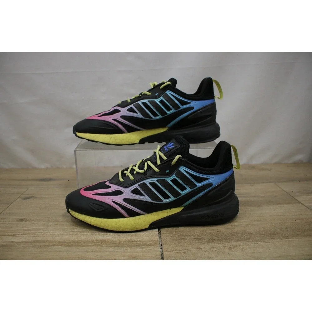 Adidas ZX 2K Boost 2.0 Men's Athletic Sneakers Black Yellow Ink GY8283 Size 10.5